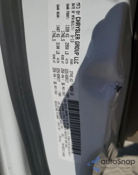 2013 Chrysler Town & Country Touring из США, поврежденный, VIN 2C4RC1BG4DR819443